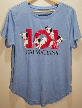 Disney Blue '101 Dalmatians' Women's XXL Juniors 19 Short Sleeve Shirt Dog